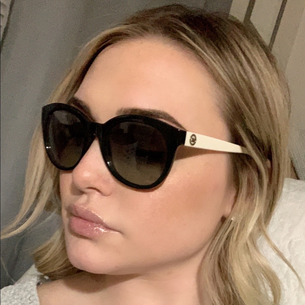 Michael Kors sunglasses, black@white, gold logo